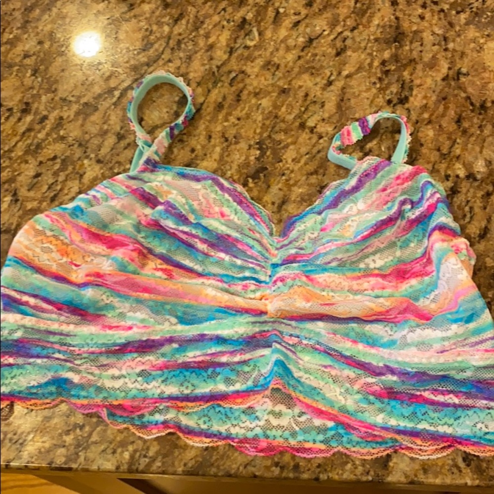 Watercolor pink bralette